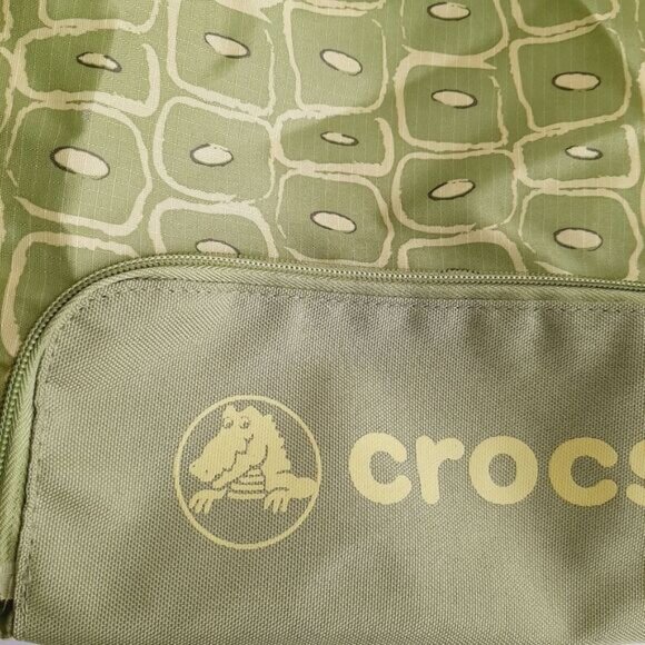 CROCS Foldable Tote Purse Light Shopper Bag Green - Picture 7 of 12